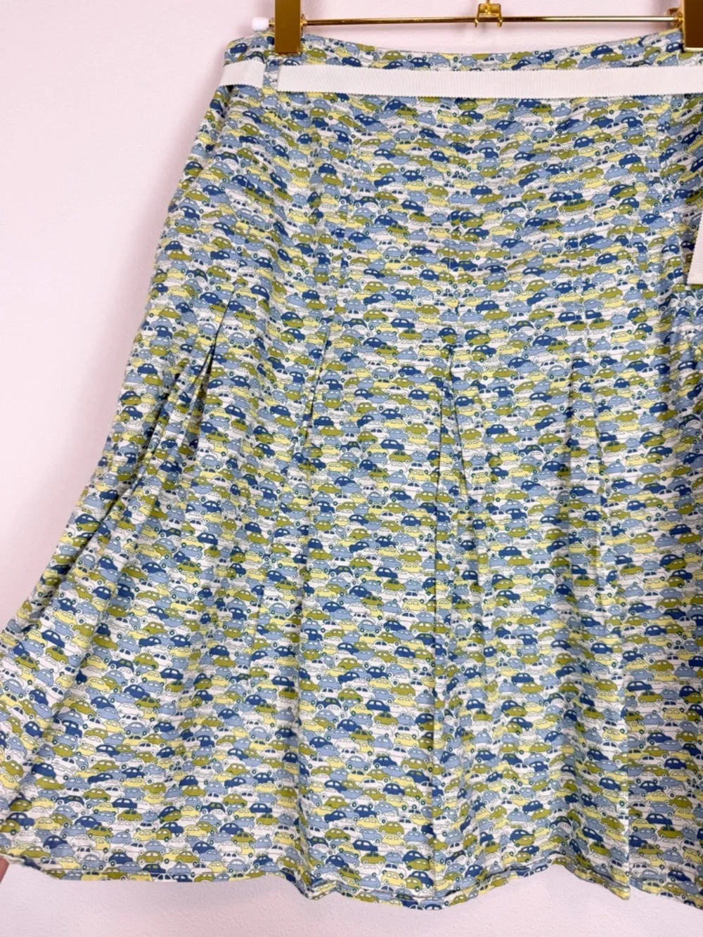 Vintage J. Crew Green Pleated Car Taxi Cab Skirt Size 8